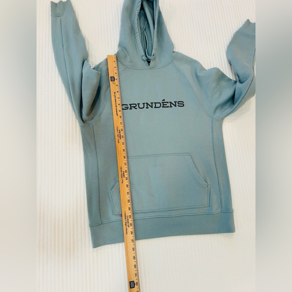 Grundens Fishing Supply Hoodie Mens Medium Teal/Blue Fleece Sweatshirt Pullover - Picture 9 of 10